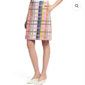 Halogen Multi Color Plaid Top And Skirt M